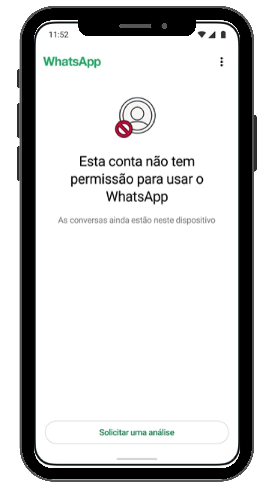 WhatsApp banido com possibilidade de análise